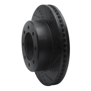 Dodge Ram 2500 Brake Rotor (1) - Front Right - R1 Concepts - Drilled & Slotted - Black - `09-`25